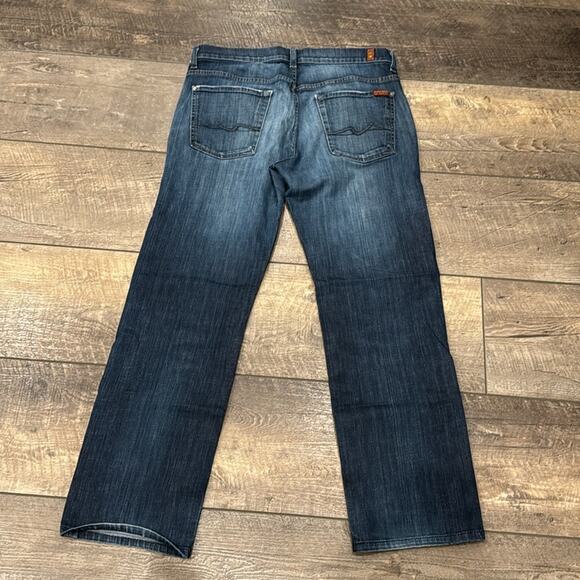 7 For All Mankind Men's Austyn Relaxed Straight Leg Jeans Medium Wash Size 34 - Picture 3 of 10